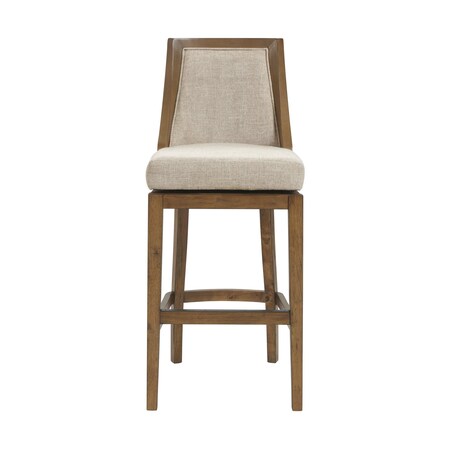 Alaterre Furniture Ellie Bar Height Stool with Back, Brown ANEL04FDC